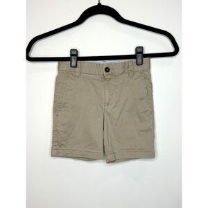 Mini Boden Khaki Shorts‎ Boys 4 Years Chino Adjustable Waist Pockets Tan Casual